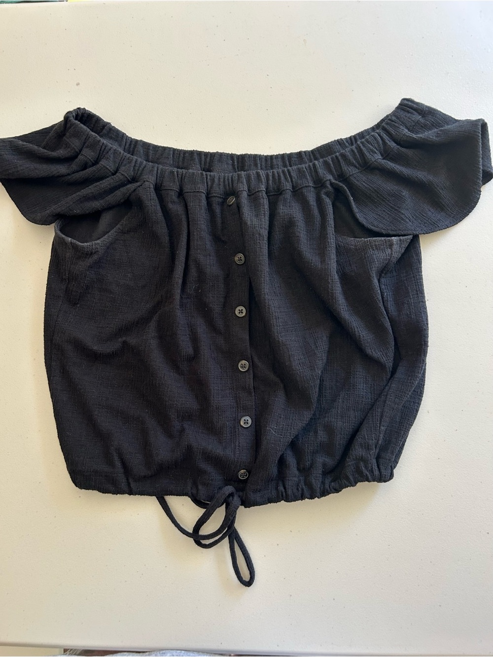 Madewell girls size medium black off the shoulder top